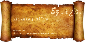 Szikszay Éva névjegykártya