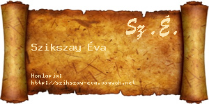 Szikszay Éva névjegykártya