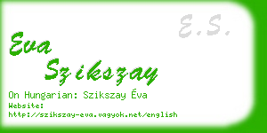 eva szikszay business card